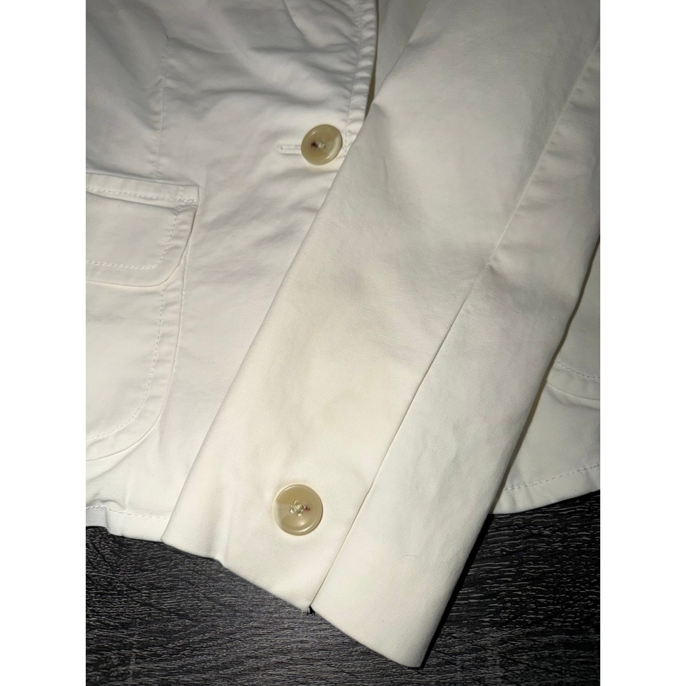 Banana Republic Blazer White Cotton Stretch One Button Classic Workwear Size 2 - Picture 5 of 7